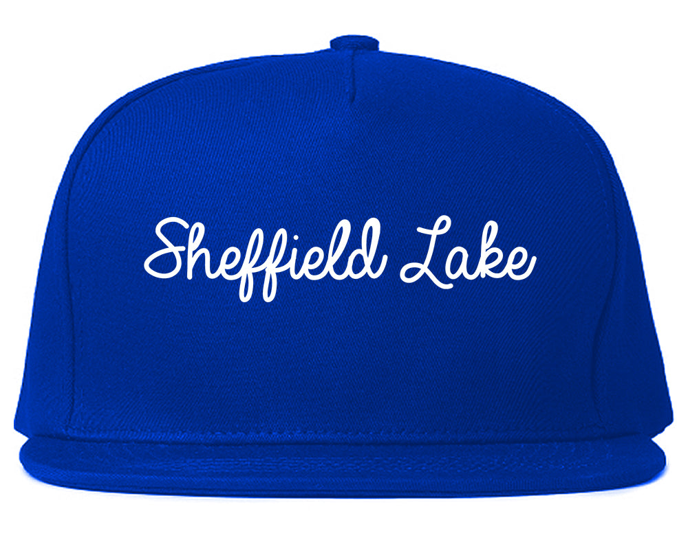 Sheffield Lake Ohio OH Script Mens Snapback Hat Royal Blue