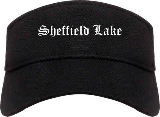 Sheffield Lake Ohio OH Old English Mens Visor Cap Hat Black