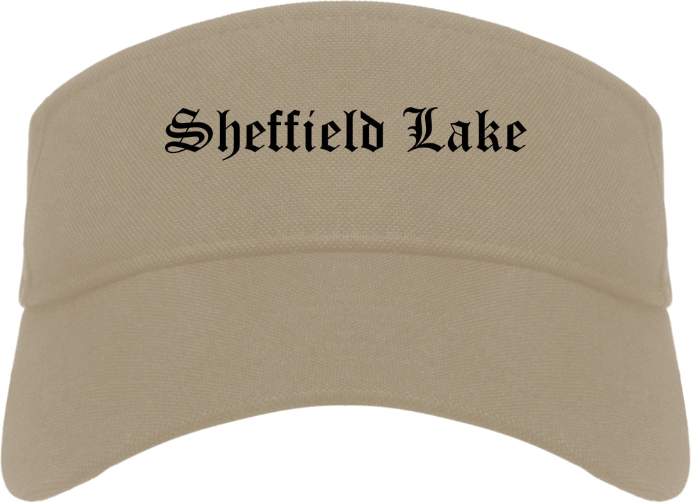 Sheffield Lake Ohio OH Old English Mens Visor Cap Hat Khaki