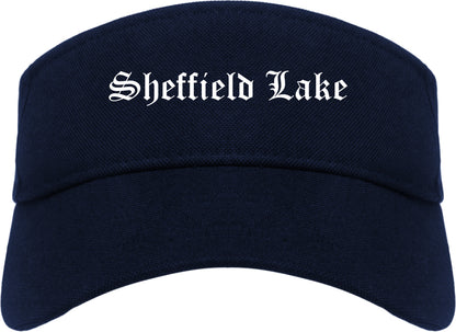 Sheffield Lake Ohio OH Old English Mens Visor Cap Hat Navy Blue