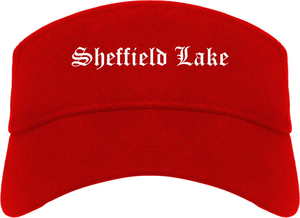 Sheffield Lake Ohio OH Old English Mens Visor Cap Hat Red
