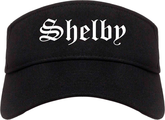 Shelby North Carolina NC Old English Mens Visor Cap Hat Black