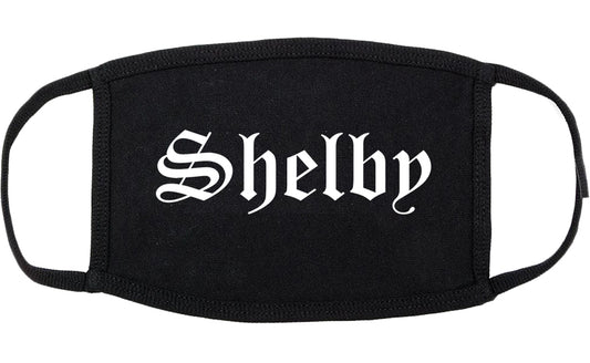 Shelby Ohio OH Old English Cotton Face Mask Black