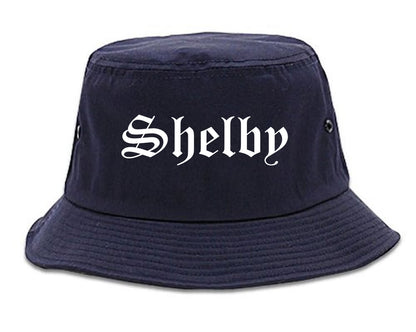 Shelby Ohio OH Old English Mens Bucket Hat Navy Blue