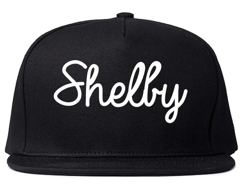 Shelby Ohio OH Script Mens Snapback Hat Black
