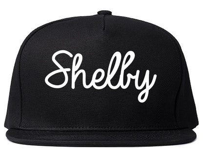 Shelby Ohio OH Script Mens Snapback Hat Black