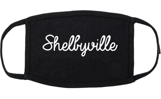 Shelbyville Illinois IL Script Cotton Face Mask Black
