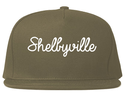Shelbyville Illinois IL Script Mens Snapback Hat Grey