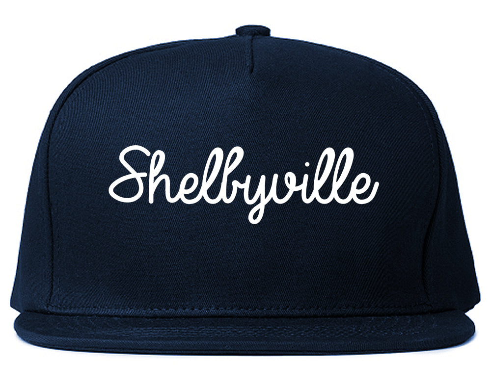 Shelbyville Illinois IL Script Mens Snapback Hat Navy Blue