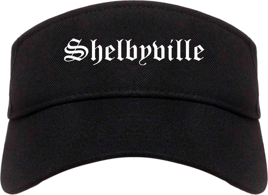 Shelbyville Illinois IL Old English Mens Visor Cap Hat Black