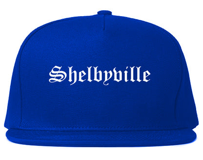 Shelbyville Indiana IN Old English Mens Snapback Hat Royal Blue