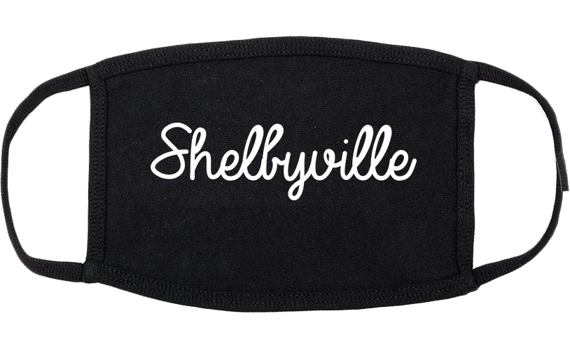 Shelbyville Indiana IN Script Cotton Face Mask Black