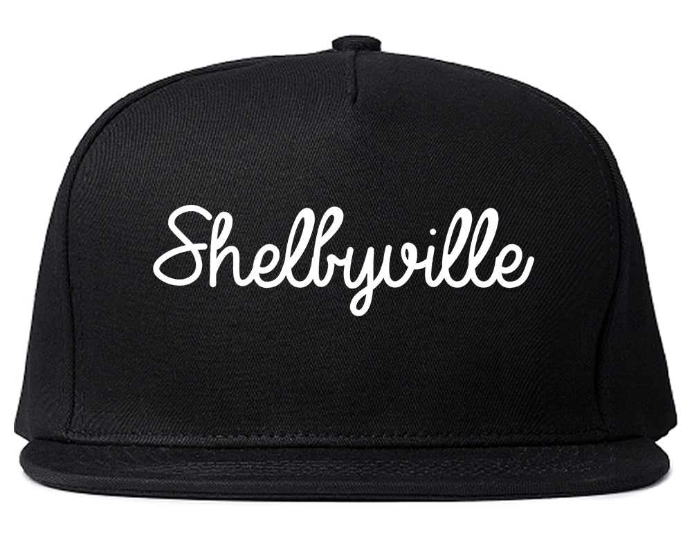 Shelbyville Indiana IN Script Mens Snapback Hat Black
