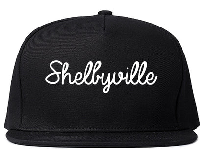 Shelbyville Indiana IN Script Mens Snapback Hat Black