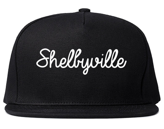 Shelbyville Indiana IN Script Mens Snapback Hat Black