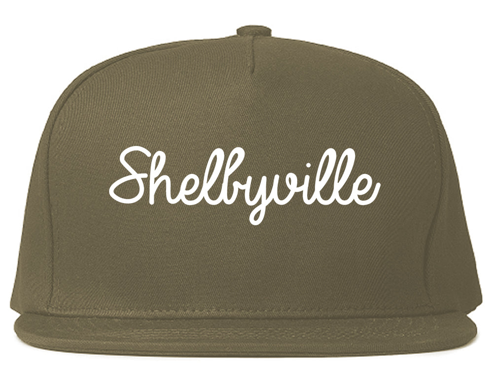 Shelbyville Kentucky KY Script Mens Snapback Hat Grey