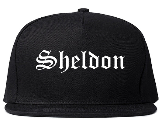 Sheldon Iowa IA Old English Mens Snapback Hat Black
