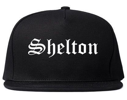 Shelton Connecticut CT Old English Mens Snapback Hat Black