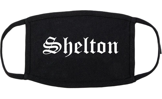 Shelton Washington WA Old English Cotton Face Mask Black