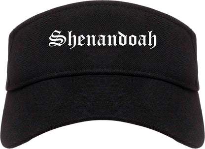Shenandoah Iowa IA Old English Mens Visor Cap Hat Black