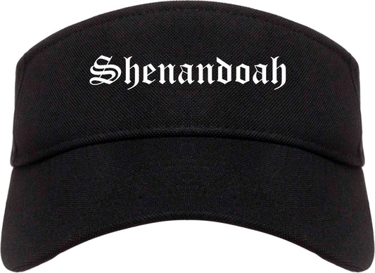 Shenandoah Iowa IA Old English Mens Visor Cap Hat Black