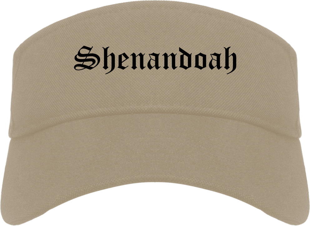 Shenandoah Iowa IA Old English Mens Visor Cap Hat Khaki