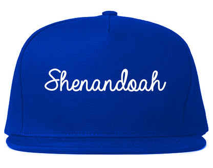 Shenandoah Pennsylvania PA Script Mens Snapback Hat Royal Blue