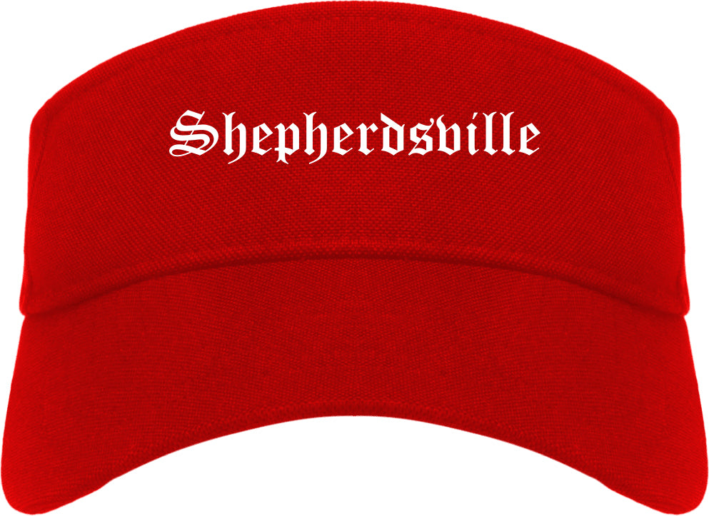 Shepherdsville Kentucky KY Old English Mens Visor Cap Hat Red