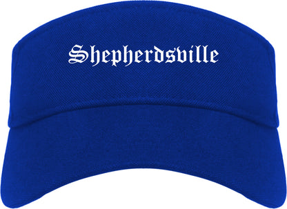 Shepherdsville Kentucky KY Old English Mens Visor Cap Hat Royal Blue