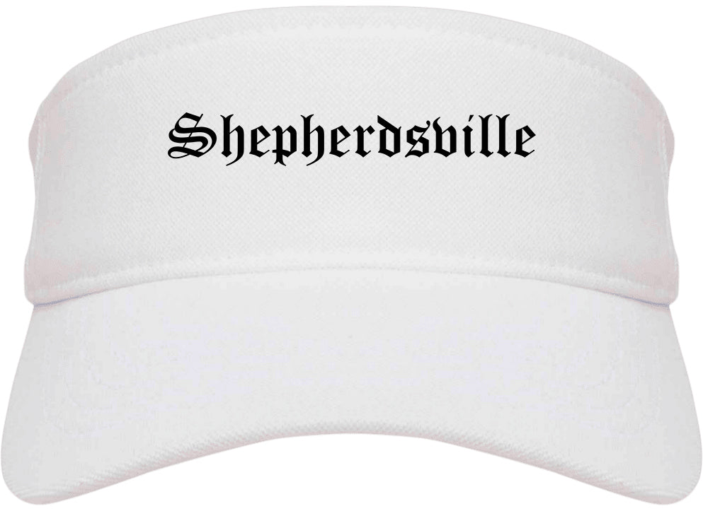 Shepherdsville Kentucky KY Old English Mens Visor Cap Hat White