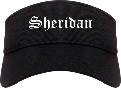 Sheridan Arkansas AR Old English Mens Visor Cap Hat Black