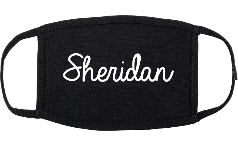 Sheridan Colorado CO Script Cotton Face Mask Black