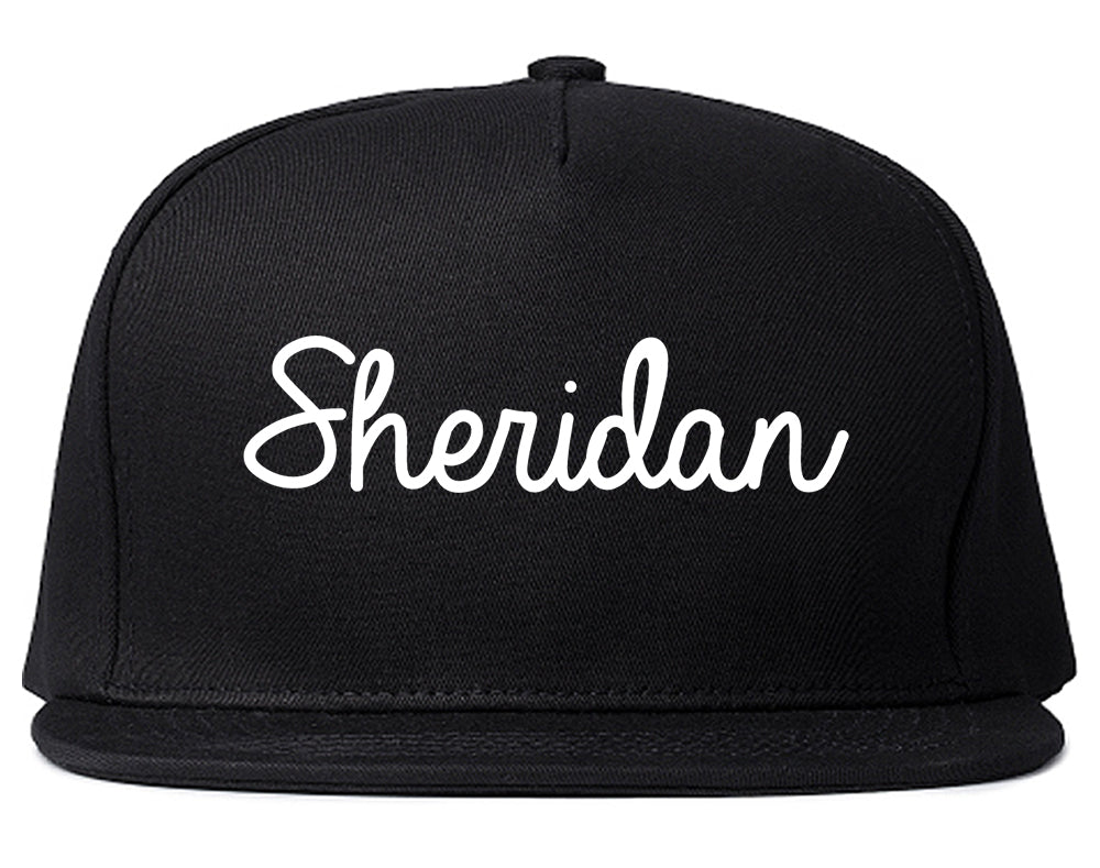 Sheridan Colorado CO Script Mens Snapback Hat Black