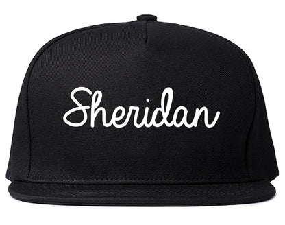 Sheridan Colorado CO Script Mens Snapback Hat Black