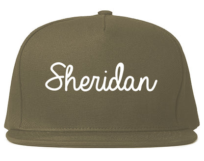 Sheridan Colorado CO Script Mens Snapback Hat Grey