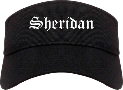 Sheridan Colorado CO Old English Mens Visor Cap Hat Black
