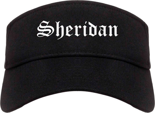 Sheridan Colorado CO Old English Mens Visor Cap Hat Black