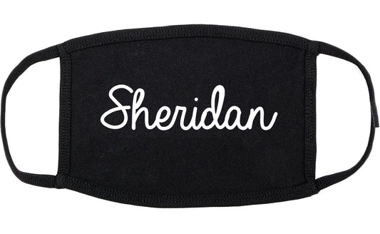 Sheridan Oregon OR Script Cotton Face Mask Black