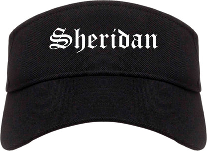 Sheridan Oregon OR Old English Mens Visor Cap Hat Black