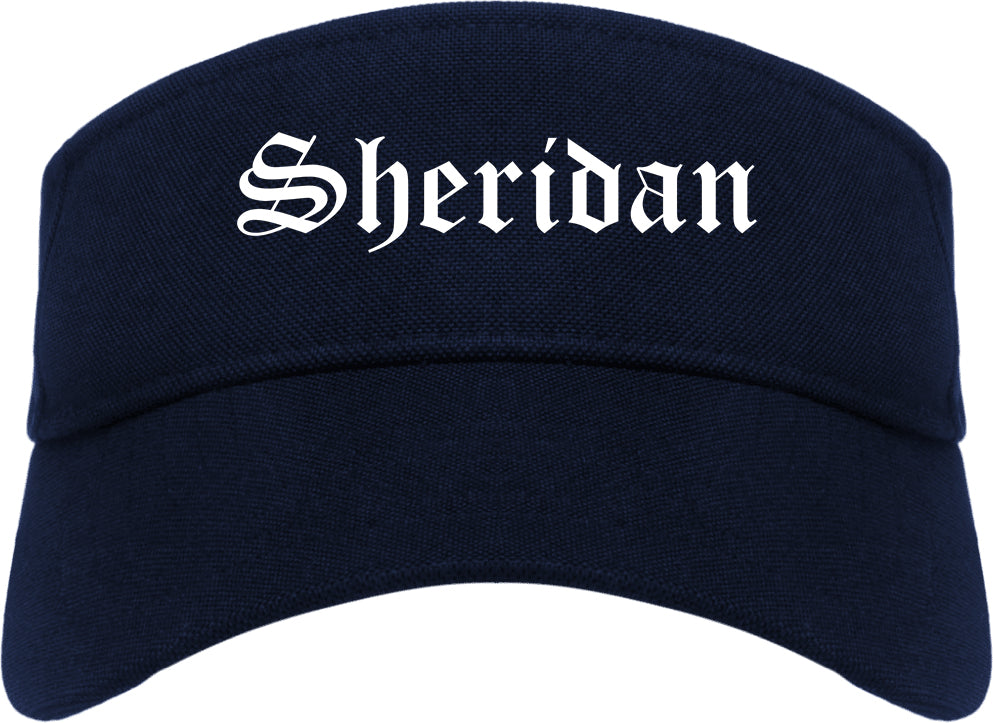 Sheridan Oregon OR Old English Mens Visor Cap Hat Navy Blue