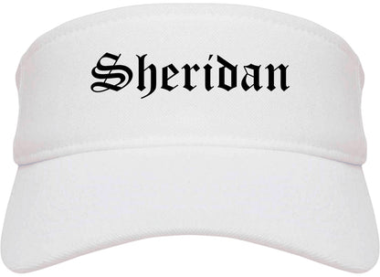 Sheridan Oregon OR Old English Mens Visor Cap Hat White