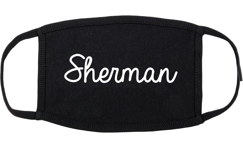 Sherman Texas TX Script Cotton Face Mask Black