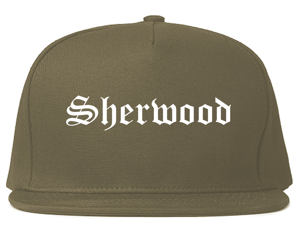 Sherwood Arkansas AR Old English Mens Snapback Hat Grey