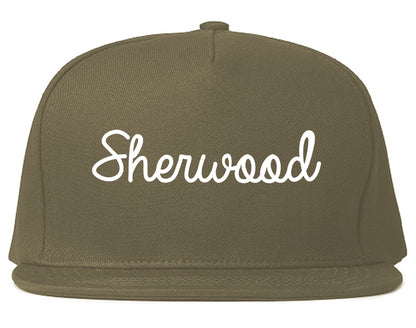 Sherwood Arkansas AR Script Mens Snapback Hat Grey