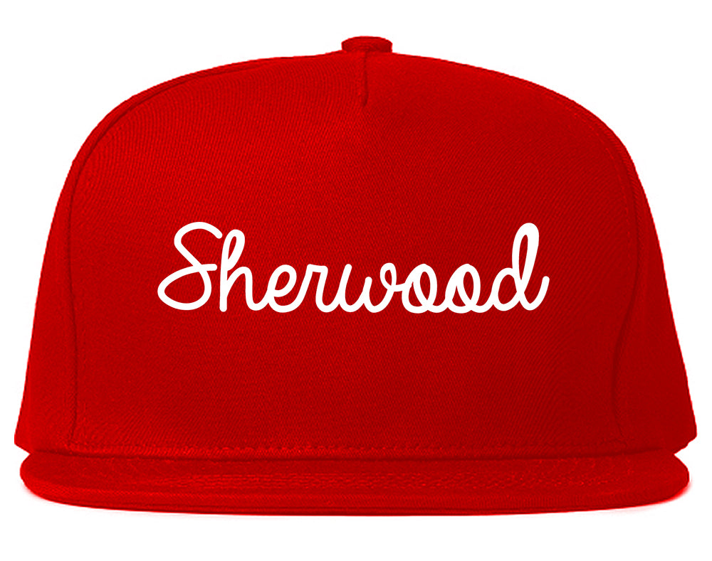 Sherwood Arkansas AR Script Mens Snapback Hat Red