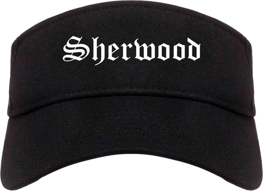 Sherwood Arkansas AR Old English Mens Visor Cap Hat Black