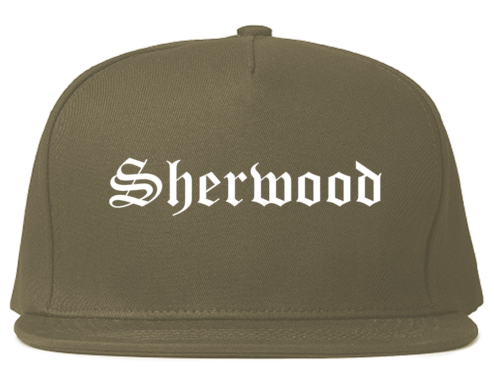 Sherwood Oregon OR Old English Mens Snapback Hat Grey