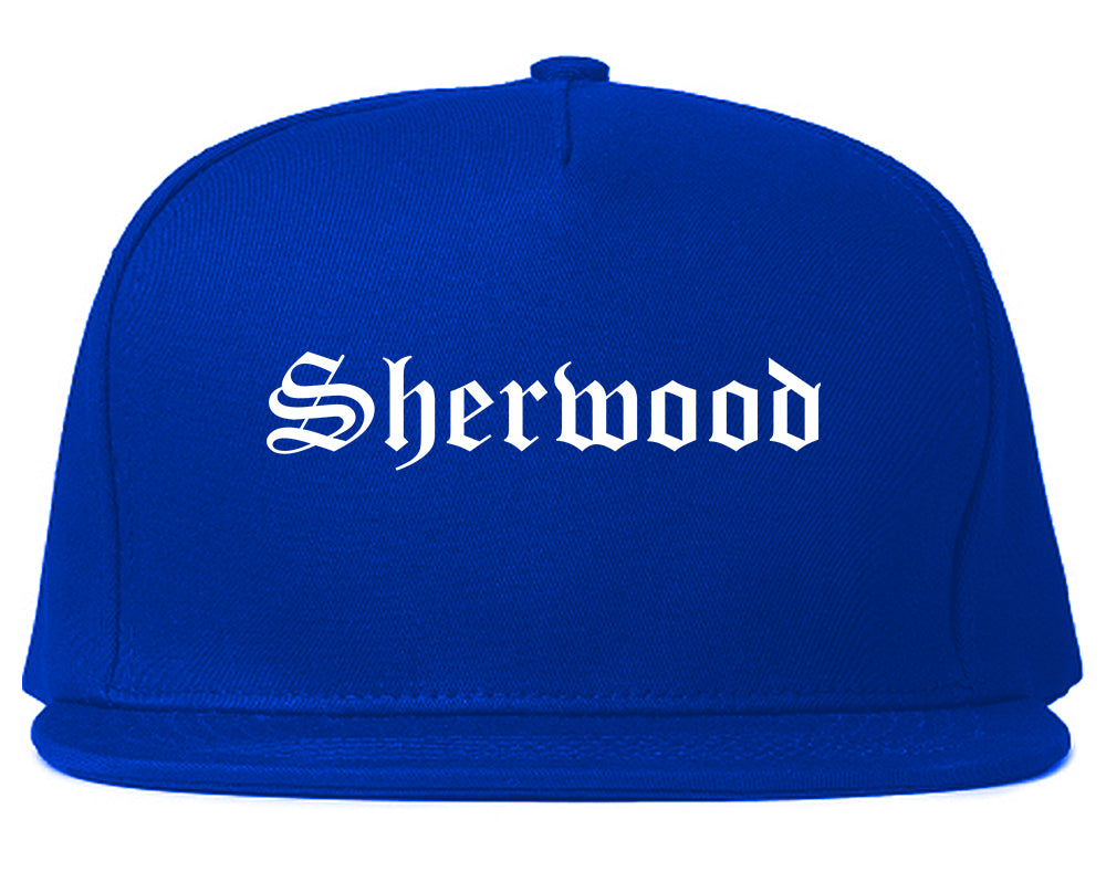 Sherwood Oregon OR Old English Mens Snapback Hat Royal Blue