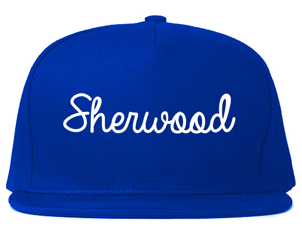 Sherwood Oregon OR Script Mens Snapback Hat Royal Blue