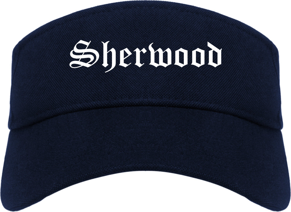 Sherwood Oregon OR Old English Mens Visor Cap Hat Navy Blue